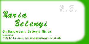 maria belenyi business card