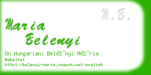 maria belenyi business card